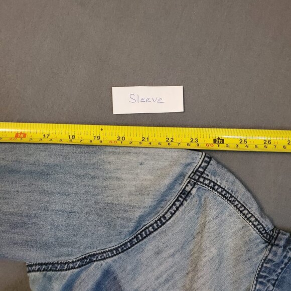 Joe Fresh Denim Button-Up Shirt Women Size S/P Light Blue Western Style - Picture 11 of 11